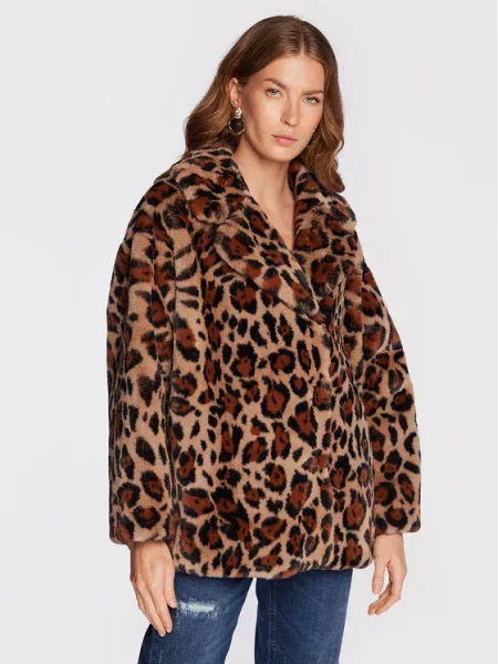 Palton de blană Liu Jo maro