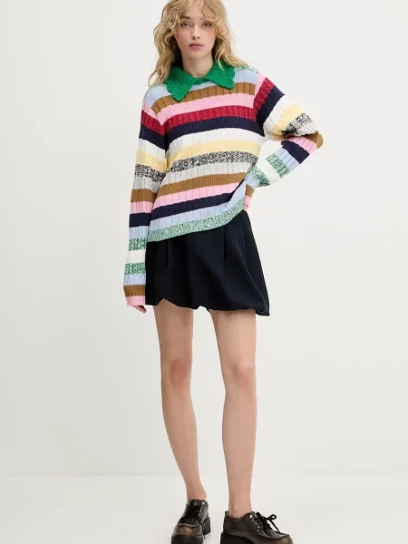 Stine Goya sweter multicolor zielony
