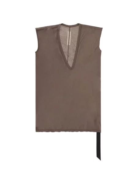 Tricou Rick Owens Drkshdw fără mâneci cu decolteu în V maro