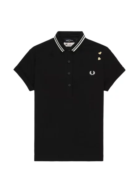 Tricou polo Fred Perry cu motiv cu inimi negru