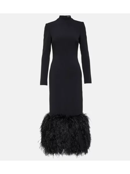 Sukienka midi David Koma do kolan garniturowa czarna