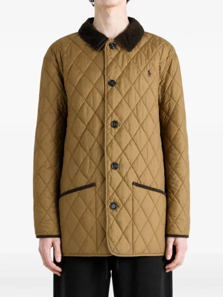 Matlasat palton Polo Ralph Lauren cu broderie alb