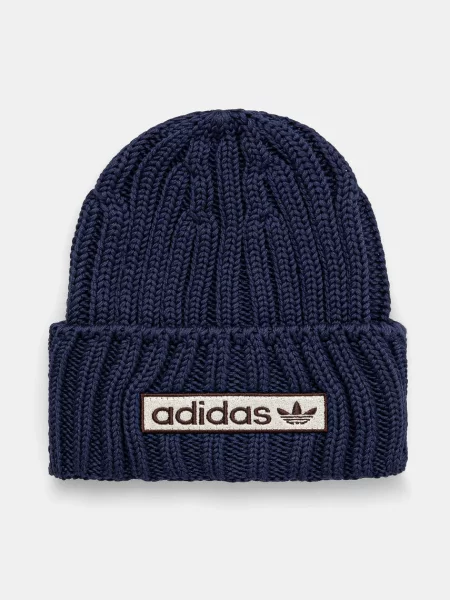 Čepice adidas Originals tmavomodrá z tenké pleteniny