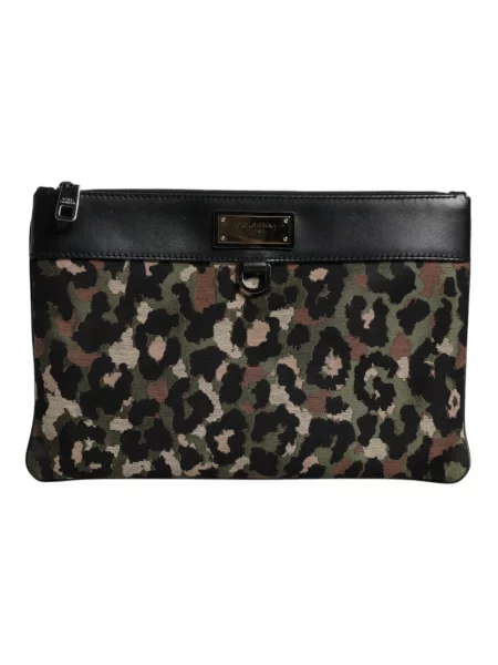 Wielobarwność torebka skórzana Dolce And Gabbana w panterkę żakardowa