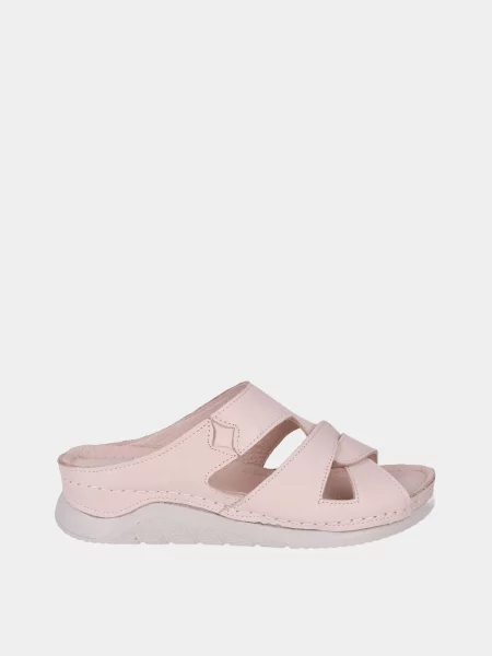 Кожаные шлепанцы Altura розовые