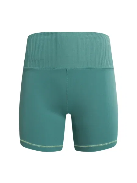 Női Nike One Rib High-Waisted 5" Biker rövidnadrág bicoastal/fehér. Méret: XS fehér