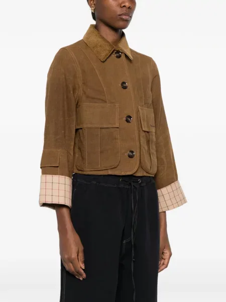 Gulerat geacă Barbour de catifea cord maro