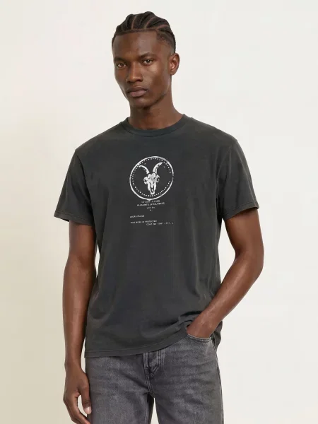 Allsaints Tričko Tier Hale tmavě šedá