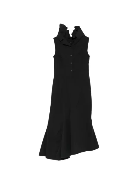 Rochie maxi Rundholz fără mâneci asimetrică negru