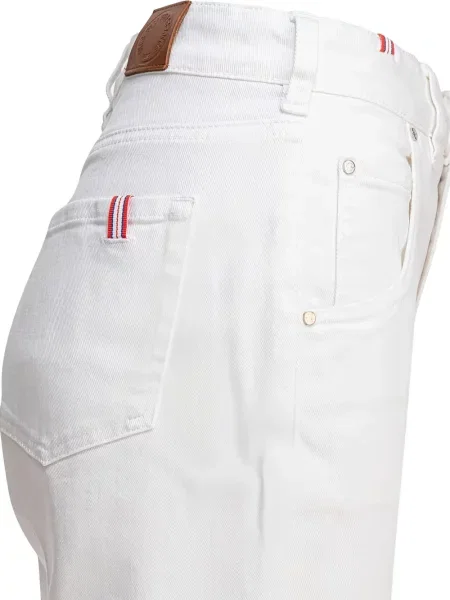 Blugi Ines De La Fressange cu 5 buzunare alb