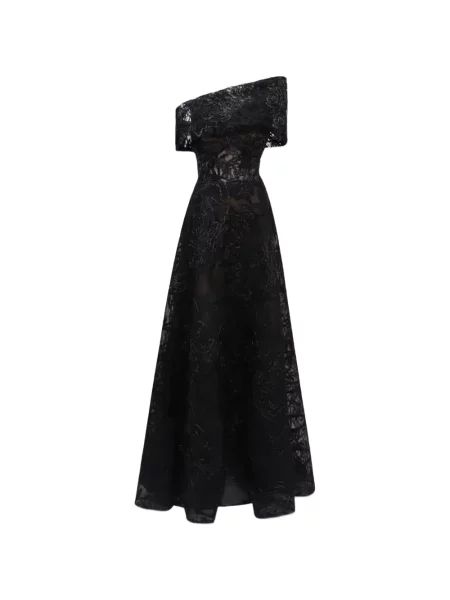 Rochie maxi Gemy Maalouf asimetrică negru