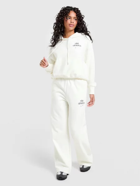 Nike Spodnie W Nk Phnx Flc Hr Wide Leg Gls beżowe