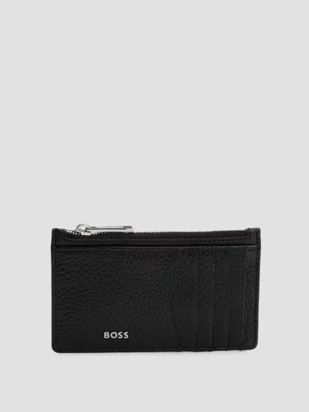 Кожаный кошелек Boss черный