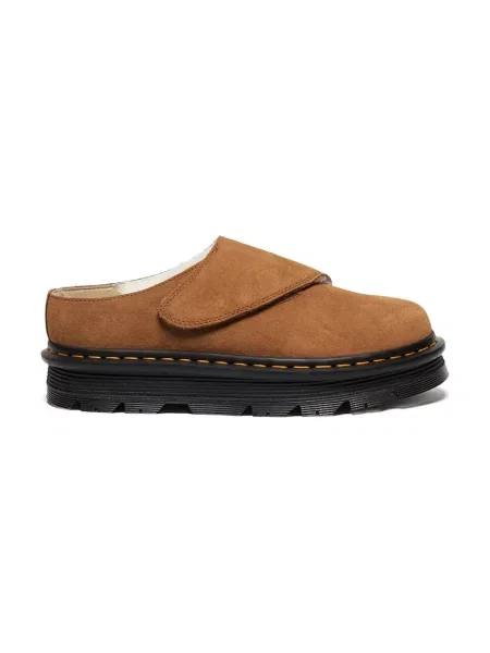 Usnjeni natikači Dr. Martens ZebZag AnyWair Warm Lined Mule rjava
