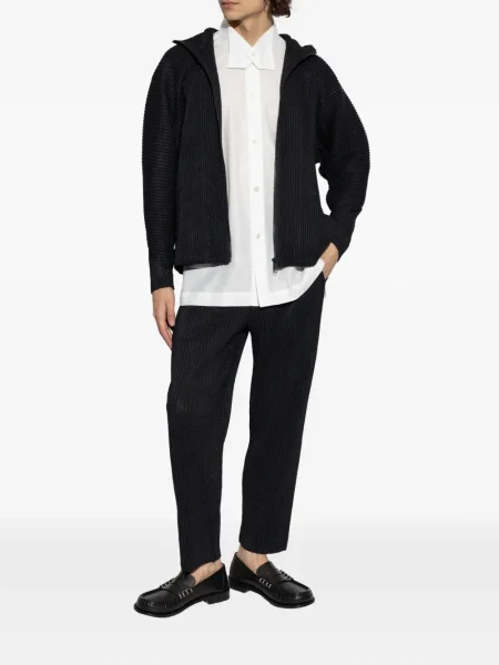 Яке Homme Plissé Issey Miyake с качулка черно