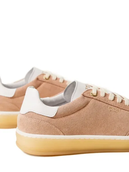 Sneakerși Twinset din piele de căprioară roz