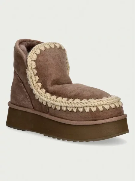 MOU Bocanci Mini Eskimo Platform | lână | piele întoarsă bej