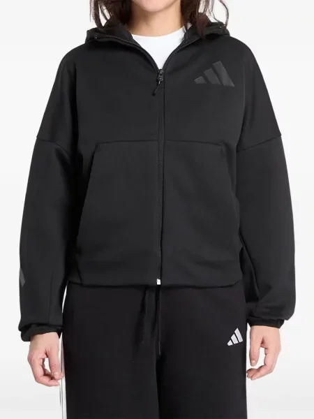 Hanorac cu glugă Adidas cu imagine negru
