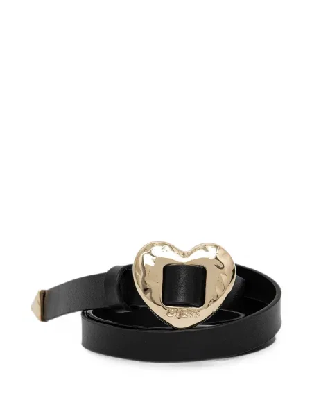 Curea Guess din piele cu cataramă cu motiv cu inimi negru