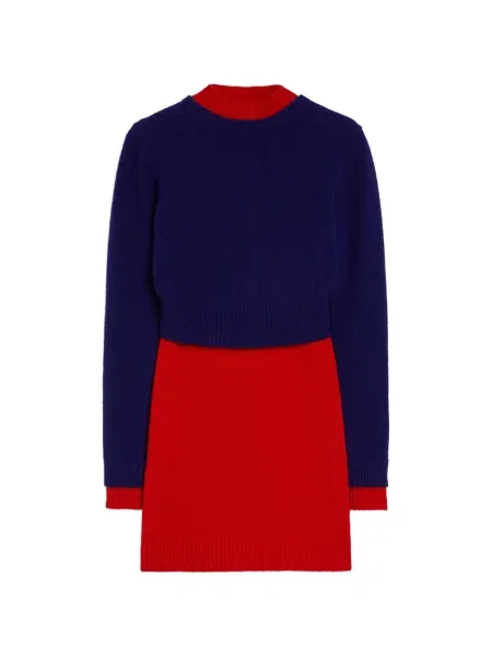 Rochie mini Jil Sander de lână de costum mini albastru