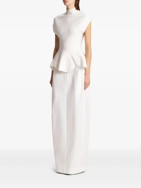 Cu peplum top Khaite alb