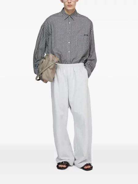 Cămașă Acne Studios în carouri gri