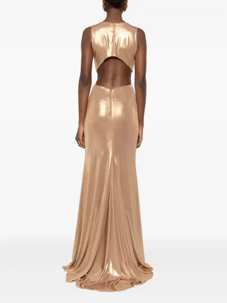 Rochie maxi Cristallini de costum auriu