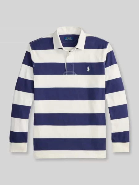 Bluza z kołnierzykiem w kontrastowym kolorze Polo Ralph Lauren granatowa