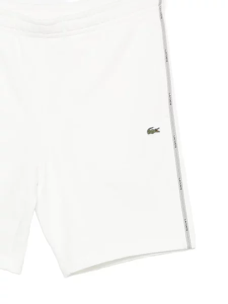 Csíkos rövidnadrág Lacoste autogrammal fehér
