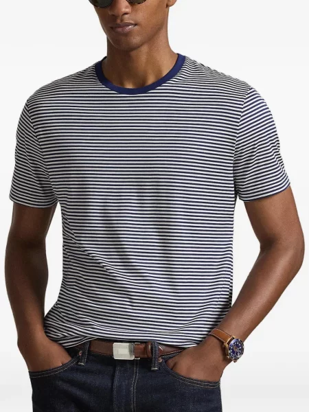 Tricou polo Polo Ralph Lauren cu model floral cu imagine din fleece albastru
