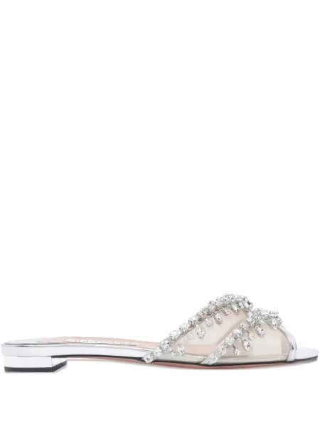 Sandale Aquazzura de cristal argintiu