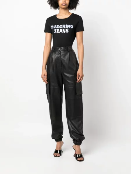 Raštuotas marškinėliai Moschino Jeans juoda