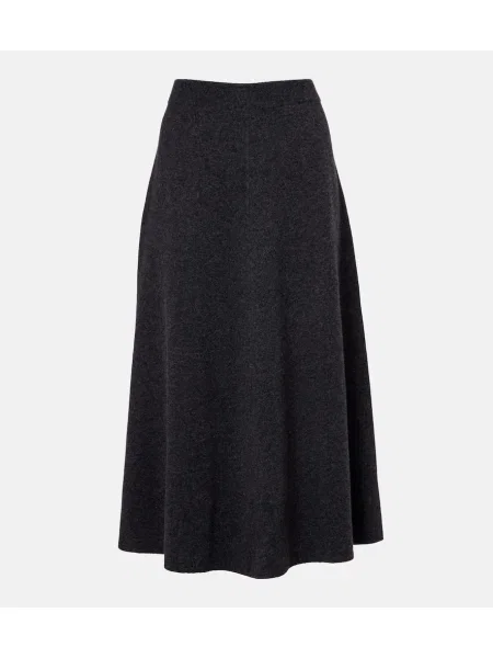 Vlněné midi sukně Jardin Des Orangers po kolena šedé