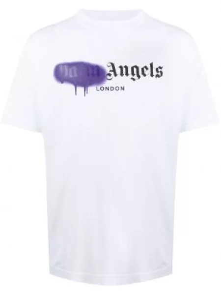 Tricou Palm Angels cu imagine alb