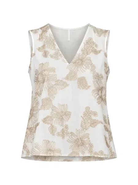 Top Kaos cu broderie cu model floral