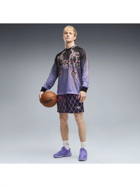 PUMA szorty do koszykówki Melo Asteriks Printed Mesh 7" Akcesoria S fioletowy