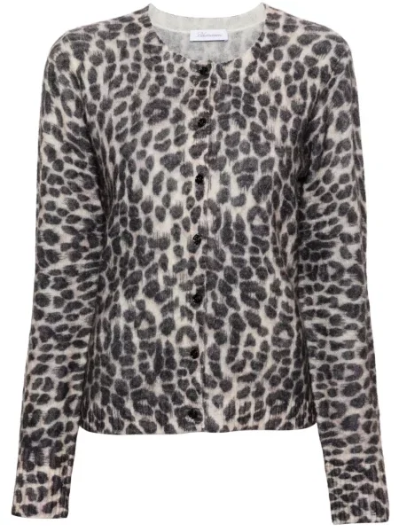 Cardigan Blumarine cu imagine cu model leopard gri