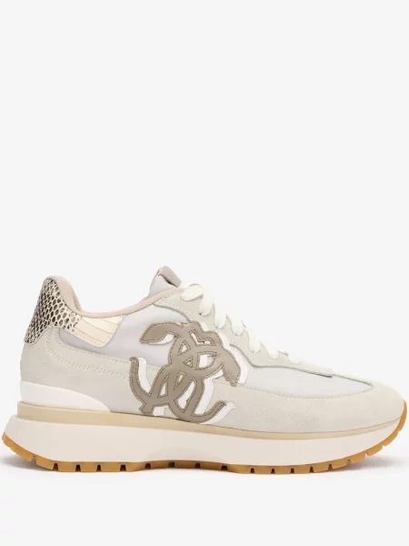 Sneakerși Roberto Cavalli din piele alb