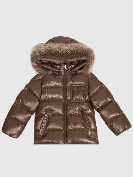 Дитячий пуховик Moncler Enfant коричневий