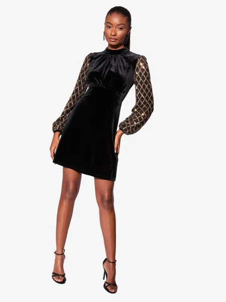 Lipsy Rochie auriu negru