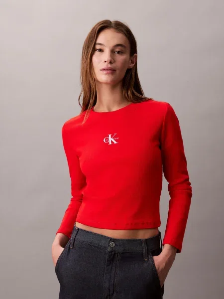 Calvin Klein Jeans Tricou orange / alb roșu