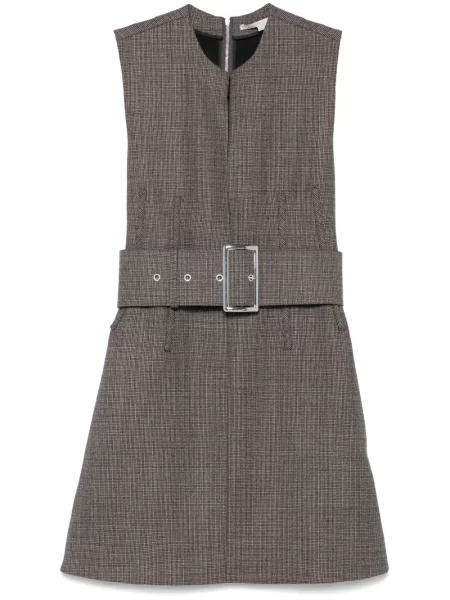 Mała sukienka mini Stella Mccartney w pepitkę garniturowa szara