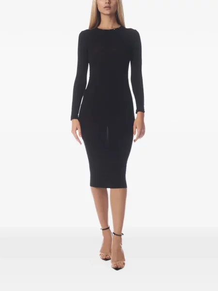 Lung rochie midi Tessitura cu tepi negru