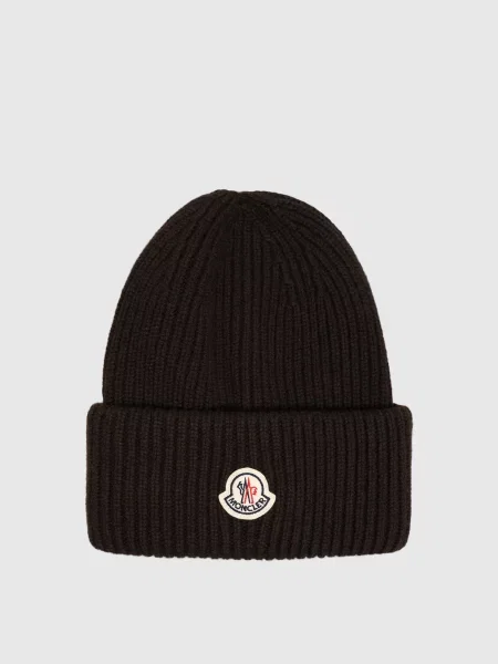 Шапка з вовни та кашеміру Moncler коричнева