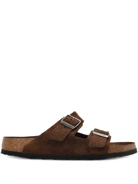 Sandale Birkenstock din piele de căprioară maro