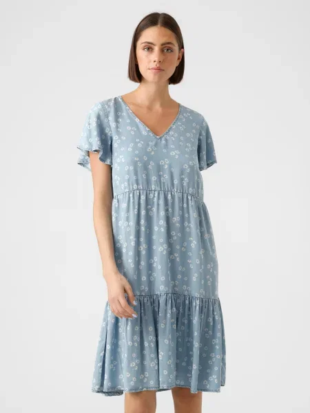 VERO MODA Rochie HARPER albastru deschis alb