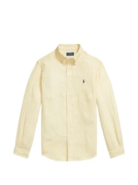Хавлиени препасан карирана риза Polo Ralph Lauren синьо
