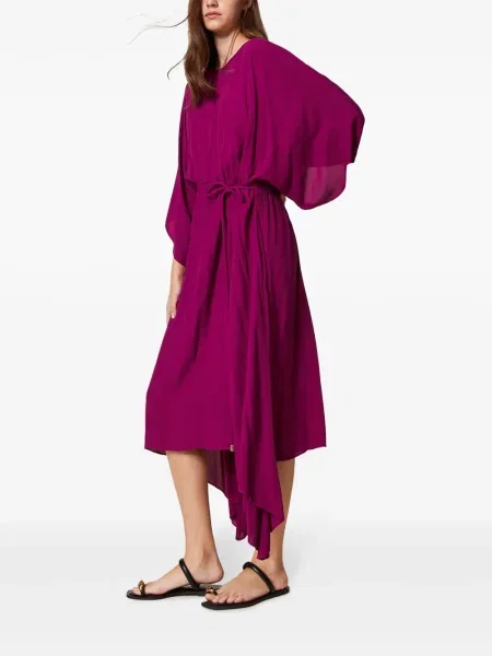 Rochie midi Twinset din jerseu până la genunchi de costum violet