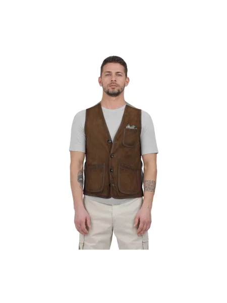 Kamizelka The Jack Leathers retro brązowa