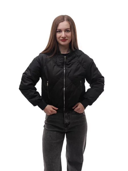 Демісезонна куртка LUMO текстиль/поліестер чорний